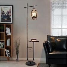 Classical Lantern Standing Rustic Farmhouse Nightstand Hanging Arc Floor Lamp picture