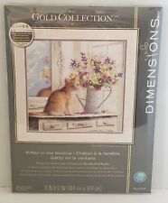 Dimensions Gold Collection Kitten In The Window Counted Cross Stitch Kit Cat picture