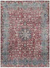 Low pile 8' x  11' Vintage Rug Faded Red Pre-Owned PK95 picture