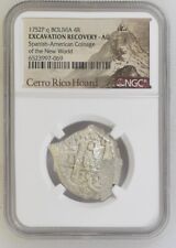 1752 P Q BOLIVIA 4 REALES EXCAVATION RECOVERY NGC AU SPANISH AMERICAN COINAGE picture