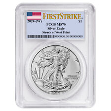 2024 (W) $1 American Silver Eagle PCGS MS70 FS Flag Label picture