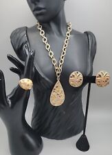 Vintage Sarah Coventry Sultana Demi-Parure Set Necklace Ring Clip On Earrings  picture