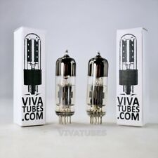 True NOS Matched Pair Soviet Russia Gold Grid 6N6P 6H6P Vacuum Tubes picture