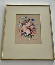 Antique Ella K. Mewhinney Texas Signed Floral Still Life Framed picture