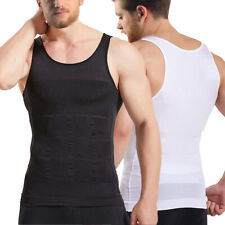 MENS SLIMMING BODY SHAPER BELLY CHEST COMPRESSION VEST GIRDLE T-SHIRT TANK TOP picture