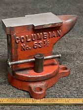 Vintage Columbian No. 63-1/2 Red Arrow Swiveling Bench Anvil 6-1/2 Lbs USA  picture
