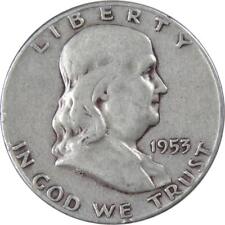 1953 S Franklin Half Dollar AG About Good 90% Silver 50c US Coin Collectible picture
