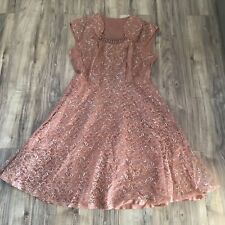 Vintage 1950's Dress Brown Lace Sleeveless Illusion Cocktail  picture