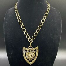 Vintage Jenco Union City Fraternal Lodge Lion Badge Pendant Chain Necklace picture