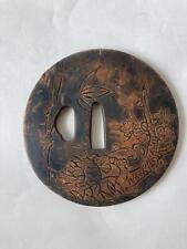 Tsuba Made Of Old Copper from Japan #KU1419 picture