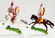 Vintage WILTON Cake Topper Decoration Indian On Horseback Figures SET of 2 picture