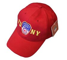 FDNY Baseball Hat Police Badge Fire Department Of New York City Red & Gold On... picture