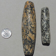 two very large old antique granite african stone beads dogon mali #56 picture