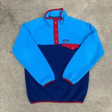 Patagonia Sweater Youth Large Blue Synchilla Snap-T Fleece Jacket Kids Boys picture