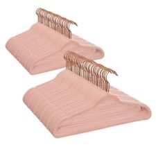 Non-Slip Velvet Clothing Hangers, 100 Pack, Pink, Space Saving picture