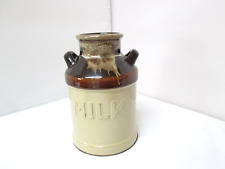 Vintage Milk Jug Jar Brown Drip Glazed Pottery Barrel Stoneware Pottery USA picture