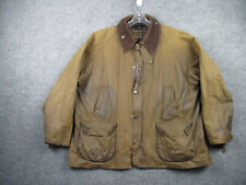 Vintage Barbour Jacket Adult 48 Classic Bedale Waxed Cotton Brown Zip Up Coat picture
