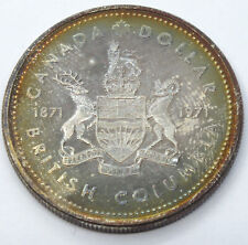 1871 - 1971 Canada Silver Dollar - Toning Toned - British Columbia - G655 picture