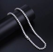 MOISSANITE Real 925 Sterling Silver Tennis Chain Premium Necklace Passes Tester picture