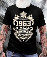 Vintage Made In 1963 60 Years Of Being Awesome Birthday T-Shirt picture