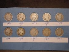 1892-1916-P-D-S-O BARBER DIME STARTER SET 25 DIFFERENT AVG CIRC-FINE SHIPS FREE picture