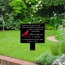 Memorial Stake with Cardinal Personalized Acrylic Plaque Garden Grave Marker picture