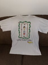 Vintage 1996 Beavis and Butthead T Shirt Large White Rare Christmas picture