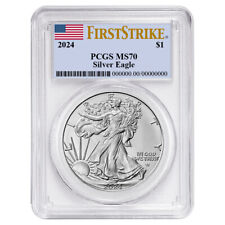 2024 $1 American Silver Eagle PCGS MS70 FS Flag Label picture