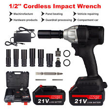 1/2'' Cordless Electric Impact Wrench Gun with Li-ion Battery High Power Driver picture