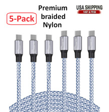 5-Pack Braided USB C  to Type-C Fast Charging Data SYNC Charger Cable 3/6/10FT picture