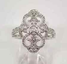 2Ct Round Cut Moissanite Vintage Cluster Engagement Ring 14K White Gold Plated picture