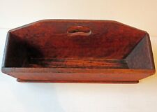 Antique Primitive CANTED SIDE WOODEN CUTLERY TRAY picture