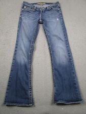 Big Star Jeans Womens 27 Blue Denim Bootcut Ultra Low Rise Distressed picture