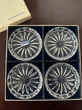 Gorham Full Lead Crystal Coasters 3.5” Germany Clear Flower Cut Vtg Set Of 4 picture