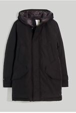 Madewell $885 Woolrich High Collar Polar Parka Black Size L NH834 picture