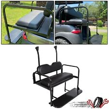 For Club Car Precedent Golf Cart Flip Folding Rear Back Seat Kit - Black Cushion picture