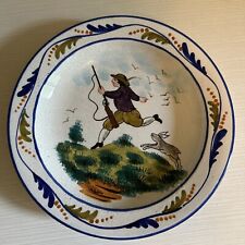 Antique Vintage Vietri Italian Stoneware Pottery Upside Down World Rabbit Plate picture
