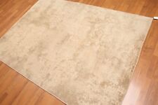 5' x 7' Modern Area Rug Erased Distress Pattern Wool Hand Knotted AOR8616 Tan picture