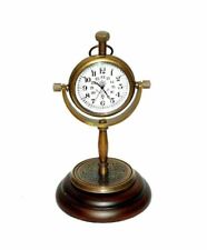 Desk Table Clock Vintage Brass Antique Nautical Maritime Marine Analog Clock 7