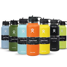 Hydro Flask 32 Oz Water Bottle Wide Mouth Straw Lid picture