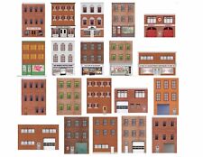 HO Scale Flat Front Buildings for Model Trains - 20 Total Front and Rear Sides picture
