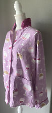 PJ SALVAGE FLANNEL Pajama Top purple wine glass Size Large Top Only picture