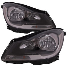Headlights Black CAPA Left Right Pair For 12-15 Mercedes-Benz C Class AMG picture