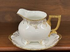 Vintage Royal Crown Derby VINE Pattern Gold Open Sauce Boat & Underplate A775 picture