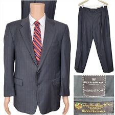 Hickey Freeman Loro Piana 2 Piece Suit Mens 40S Gray Jacket Blazer Pants 34x28 picture