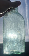 LYNDEBOROUGH NEW HAMPSHIRE BASE MARKED AQUA BLUE FLASK VERY WHITTLED CRUDE NICE picture