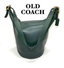 [Excellent] Vintage Old Coach 9085 Bucket Shoulder Leather XL Rare green picture