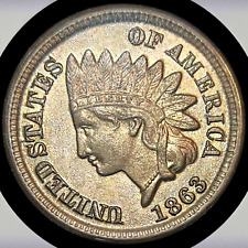 1863 CN Indian Head Cent_ SUPERB GEM BU, Original Condition_ [JX-761] picture