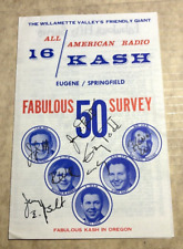 Vintage April 9 1967 KASH RADIO Fabulous 50 SURVEY Eugene Oregon DJs Autographed picture