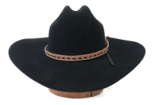 Vintage Bailey Western Cowboy Hat  5X Black Beaver w/Original Box & Extra Band picture